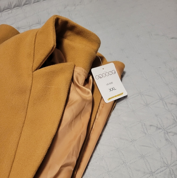 NWT Omoone Women's Stand Collar Slim Fit Jacket Pea Coat Notched Lapel Trench - Picture 3 of 7